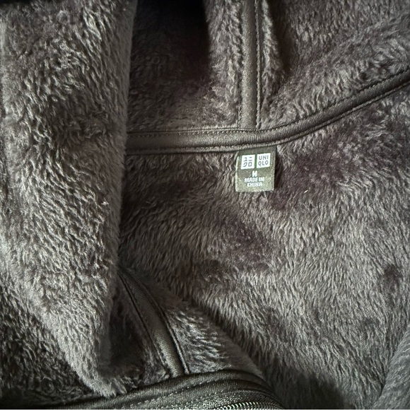 UNIQLO Lined Zip Hoodie Jacket Black Medium Relaxed Fit - Picture 8 of 10